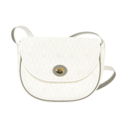 Christian Dior Vintage Honeycomb Shoulder Bag Canvas, WHITE, CANVAS, Shoulder bag