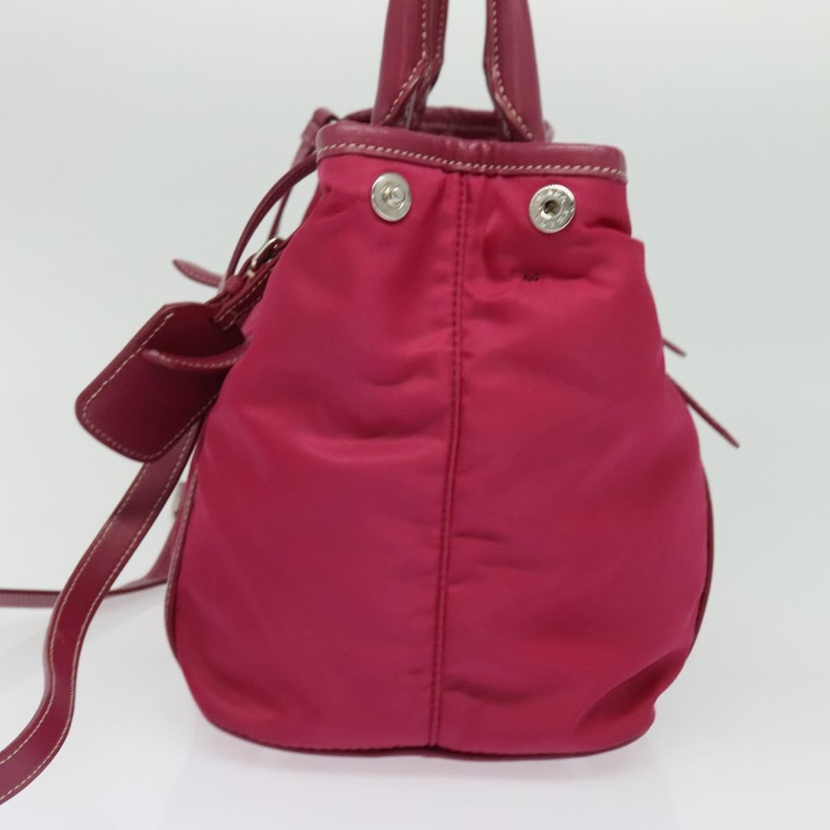 Prada Convertible Belted Hobo Tessuto with Leather, Pink, Nylon, Tote Bag