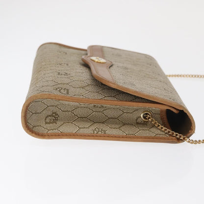 Christian Dior Vintage Honeycomb chain Canvas, BEIGE, CANVAS, Shoulder bag