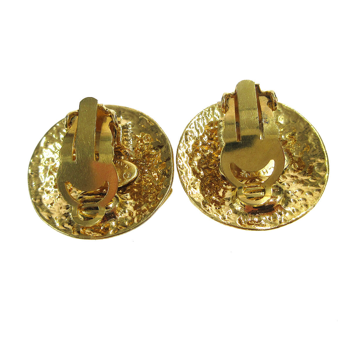 Chanel Vintage CC Round Clip-On Earrings Metal, GOLD, GOLD_PLATED, Earrings