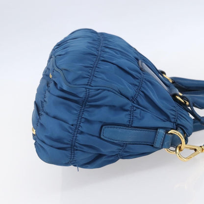 Prada Gaufre Convertible Satchel Tessuto, BLUE, NYLON, Handbag