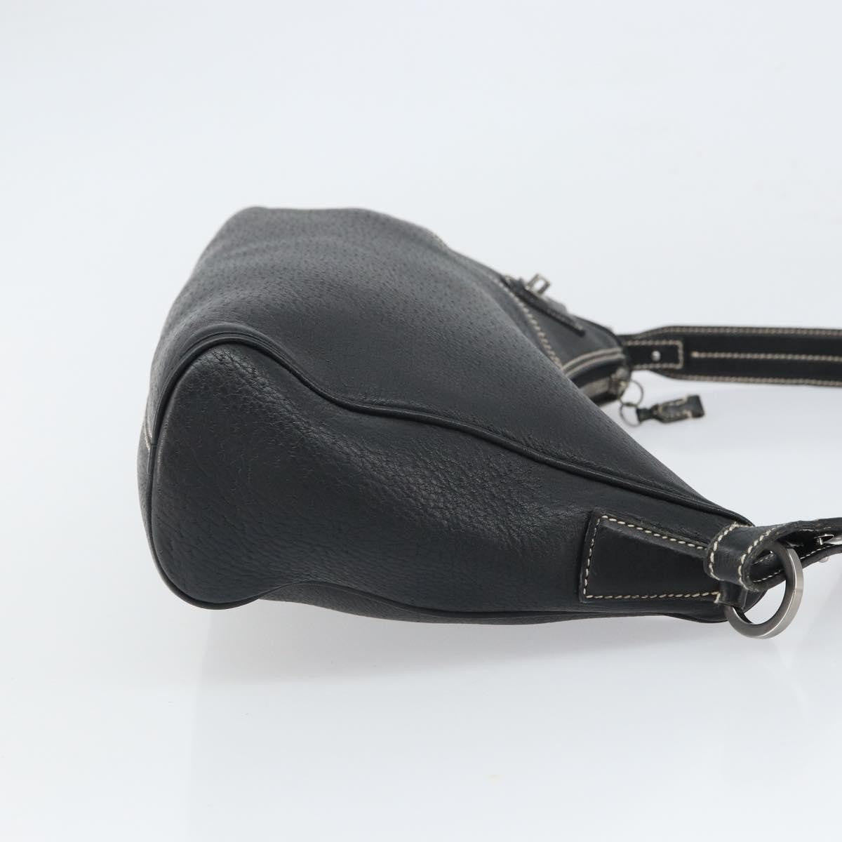 Salvatore Ferragamo Gancini Shoulder Bag Leather, BLACK, LEATHER, Shoulder bag
