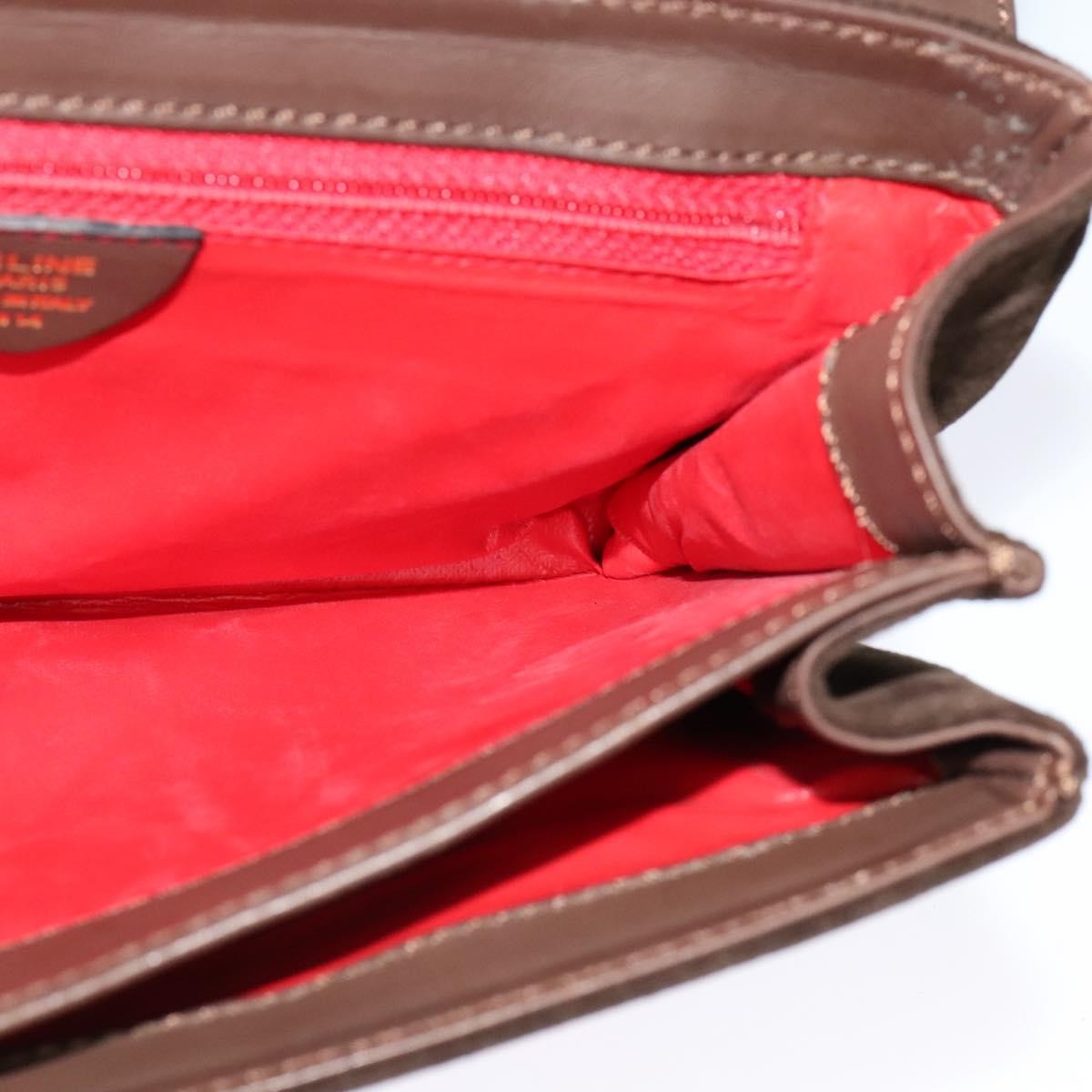 Celine Circle logo Suede and Leather, BROWN, SUEDE, Shoulder bag