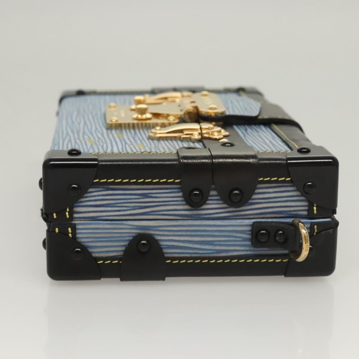 Louis Vuitton Petite Malle Handbag Epi Leather, BLUE, LEATHER, Handbag