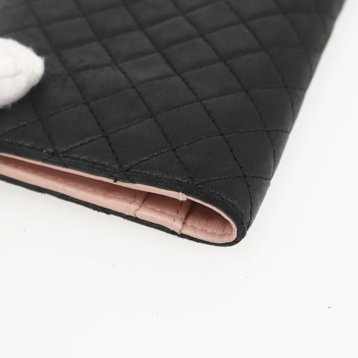 Chanel Vintage CC Bifold Wallet Leather, BLACK, LEATHER, Wallets