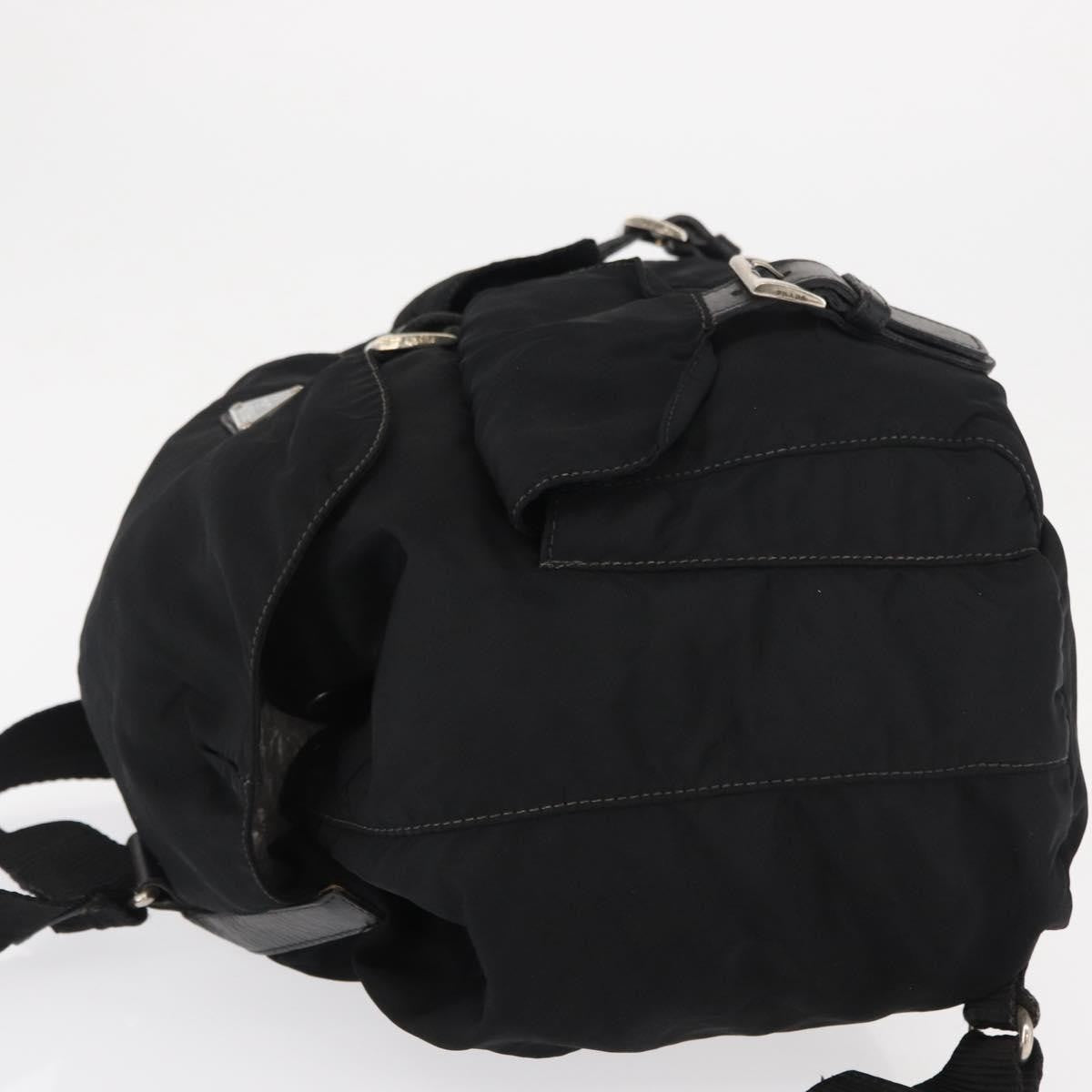 Prada Double Front Pocket Backpack Tessuto, BLACK, NYLON, Backpack