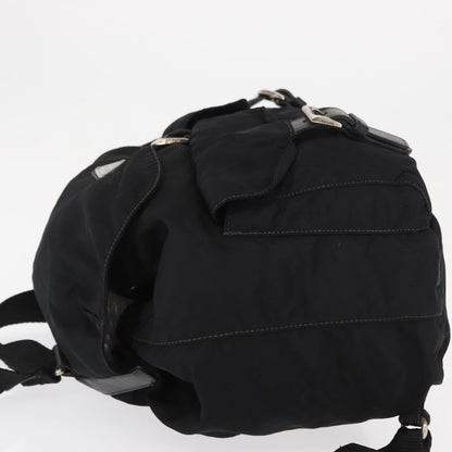 Prada Double Front Pocket Backpack Tessuto, BLACK, NYLON, Backpack