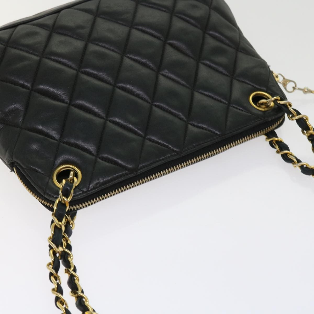 Chanel Chain Shoulder Bag Matelasse, BLACK, LEATHER, Shoulder bag