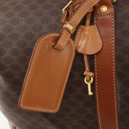 Celine Vintage Duffle Bag Canvas and Leather, Brown, Canvas, Travel Bag