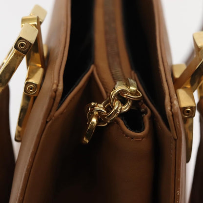 Salvatore Ferragamo Gancini Shoulder Bag Leather, BEIGE, LEATHER, Shoulder bag