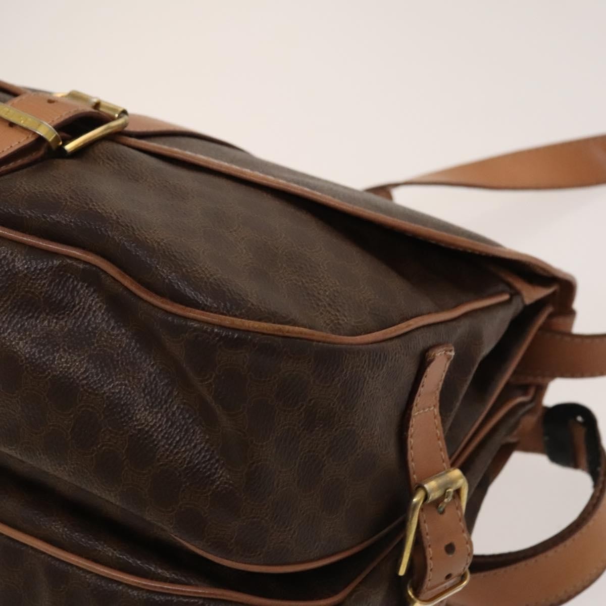 Celine Macadam Shoulder Bag PVC Leather, Brown, PVC + Canvas, Crossbody Bag