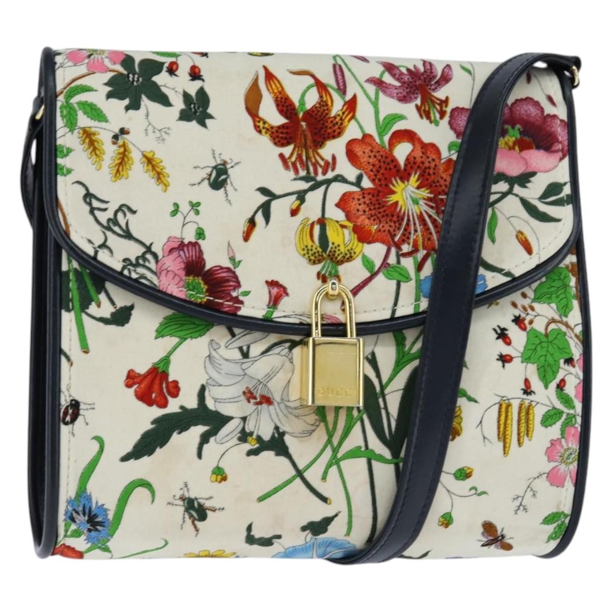 Gucci Vintage Flap Crossbody Bag GG Coated Canvas and Leather, MULTICOLOUR, CANVAS, Shoulder bag
