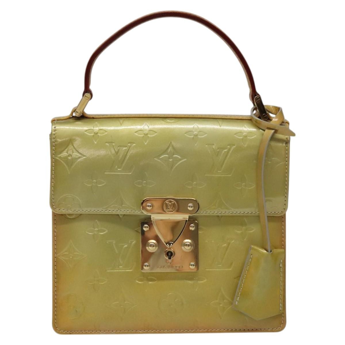 Louis Vuitton Spring Street Handbag Monogram Vernis, BEIGE, PATENT_LEATHER, Handbag