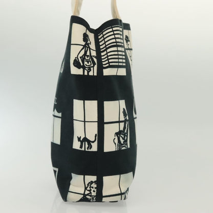 Chanel Coco Window Tote Printed Canvas, BLACK, CANVAS, Tote bag