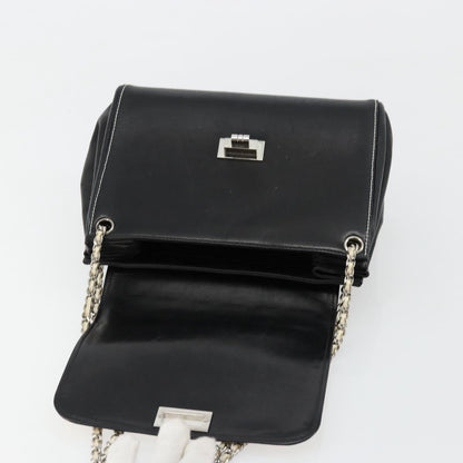 Chanel Chocolate Bar Accordion Reissue Flap Bag Quilted Lambskin, Black, Leather, Handbag