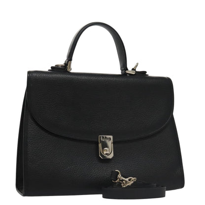 Burberry Vintage Handbag Leather, BLACK, LEATHER, Handbag