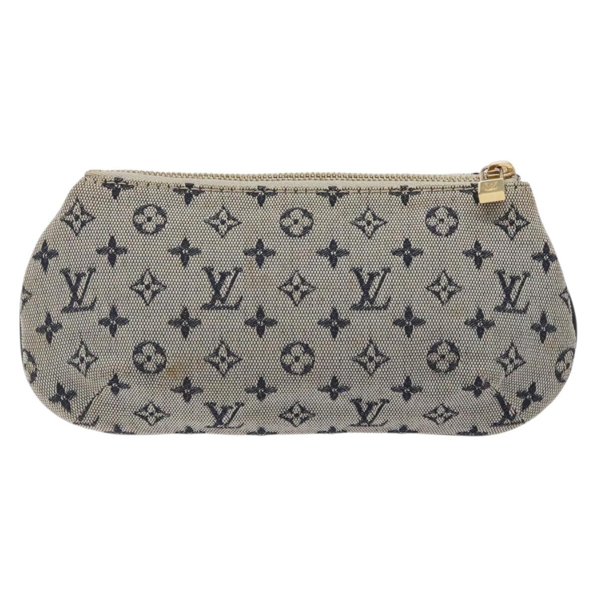 Louis Vuitton Anne Sophie Clutch Mini Lin, BLUE, CANVAS, Clutche & pouche