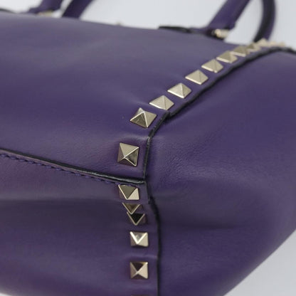 Valentino Garavani Rockstud Tote Rigid Leather, PURPLE, LEATHER, Tote bag