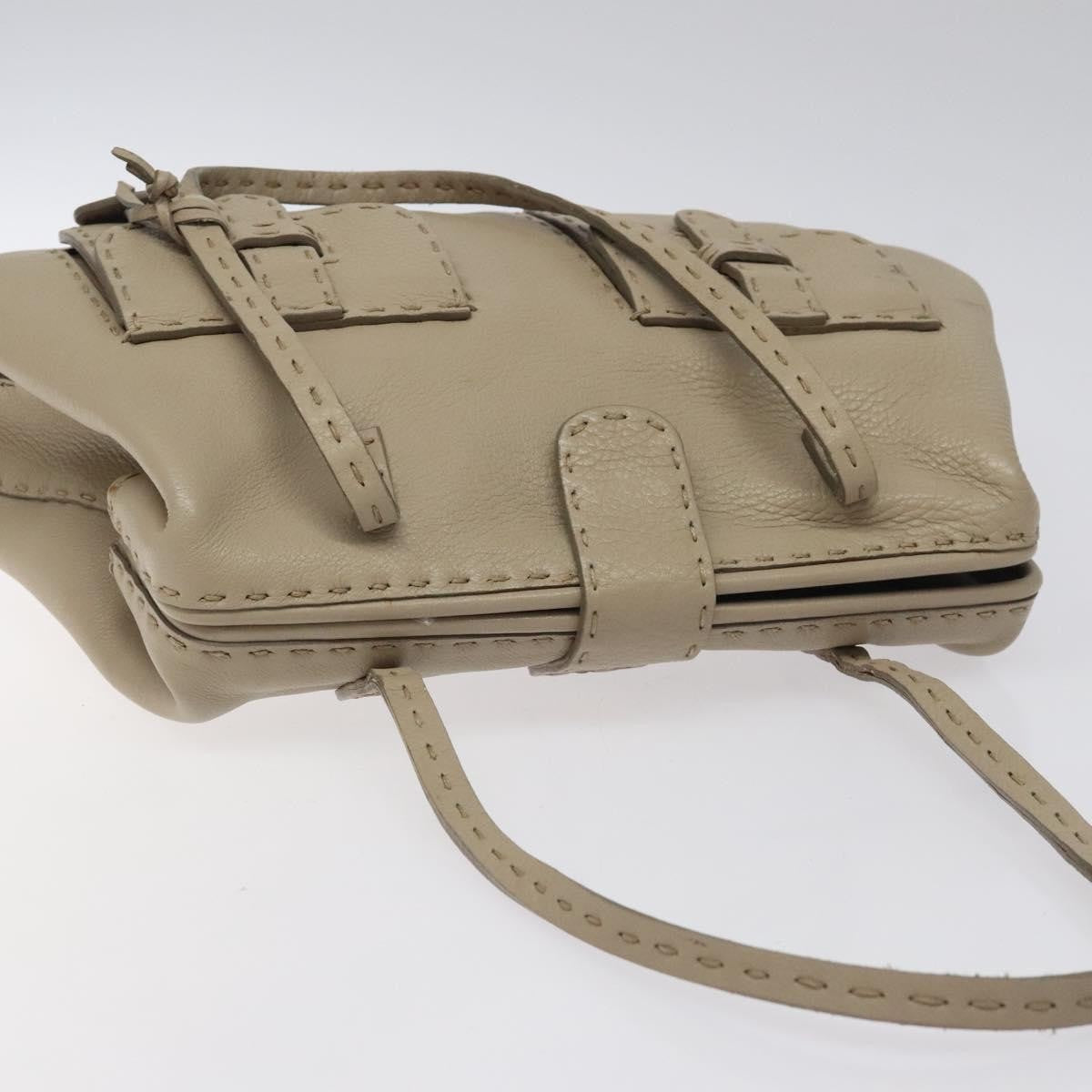 Fendi Selleria Tote Leather, BEIGE, LEATHER, Tote bag