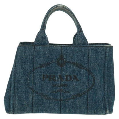 Prada Canapa Tote Denim, BLUE, DENIM_JEANS, Tote bag