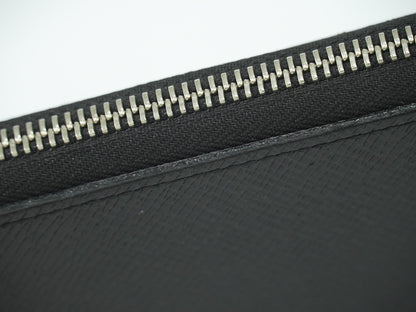 Louis Vuitton Zippy Organizer Taiga Leather, BLACK, LEATHER, Wallets