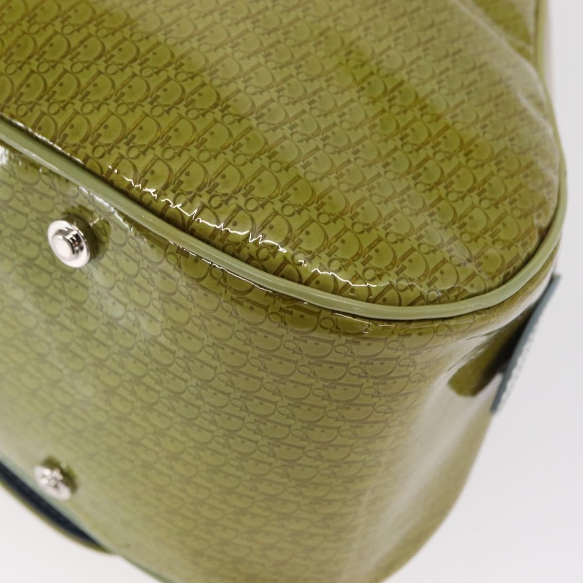 Christian Dior Vintage Saddle Bowler Bag Patent leather, GREEN, PATENT_LEATHER, Handbag