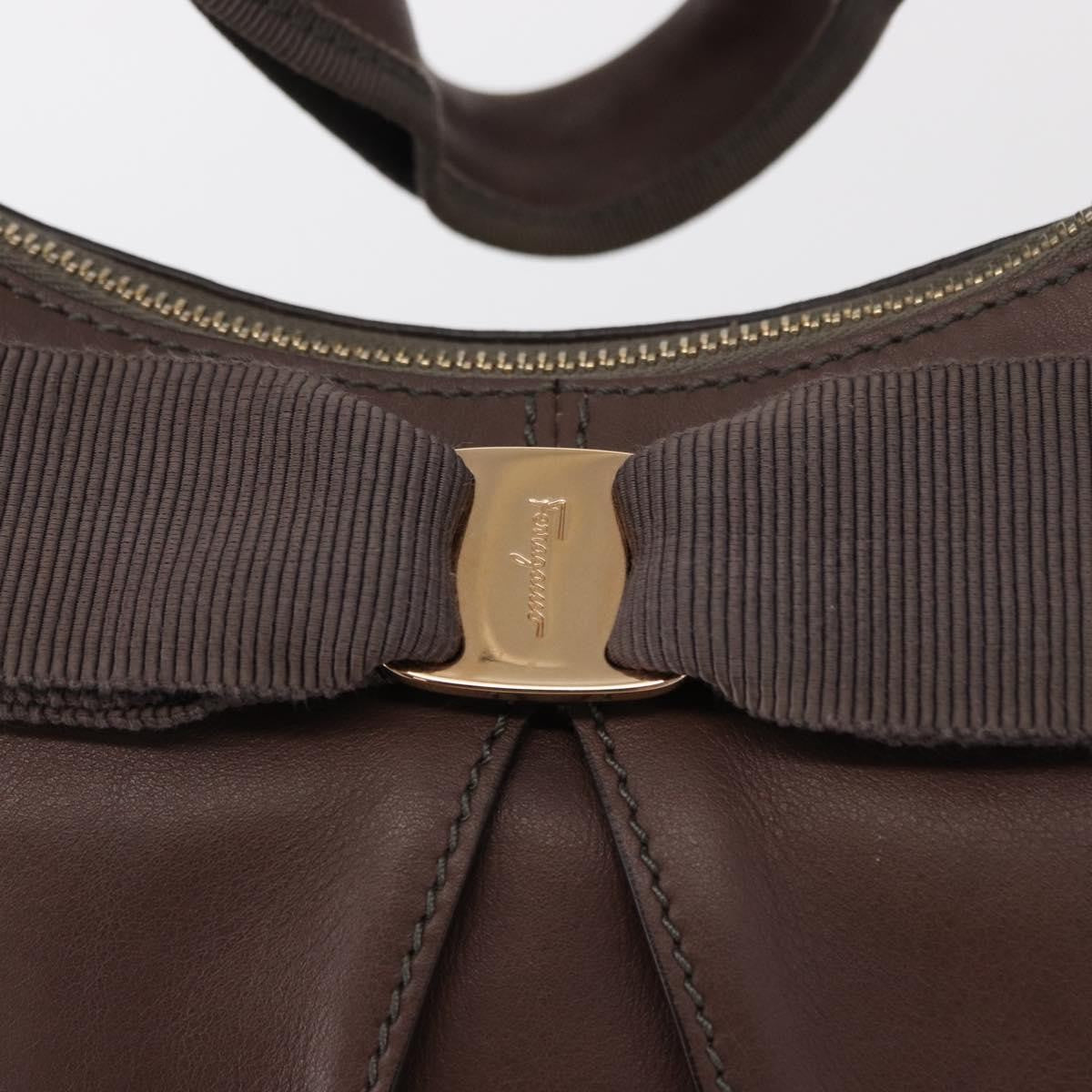 Salvatore Ferragamo Vala Handbag Leather, BROWN, LEATHER, Handbag