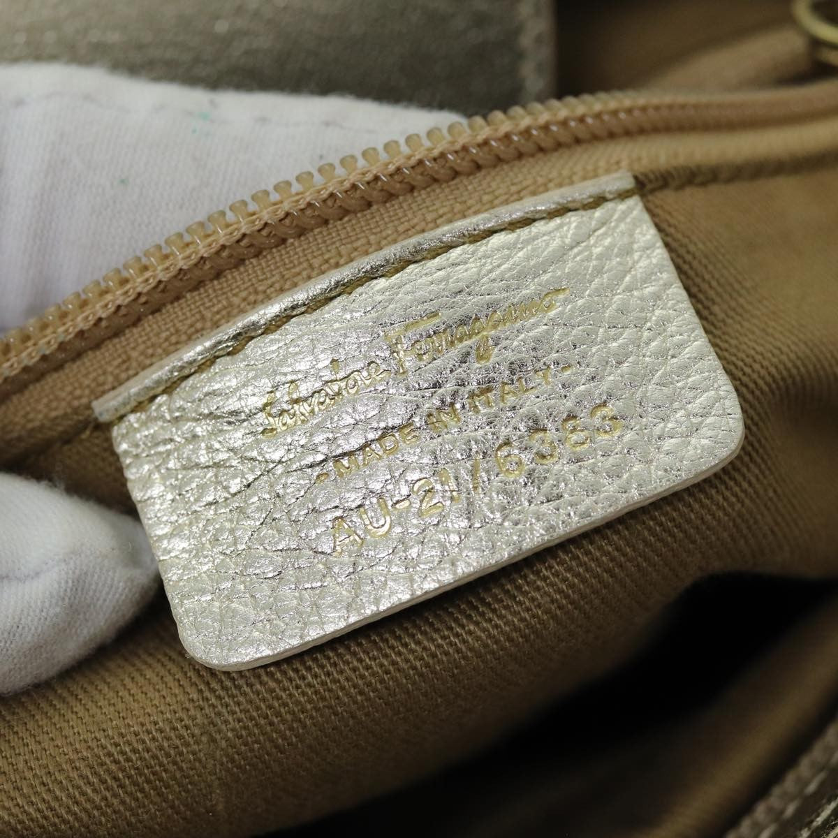 Salvatore Ferragamo Marisa Satchel Leather, GOLD, LEATHER, Handbag