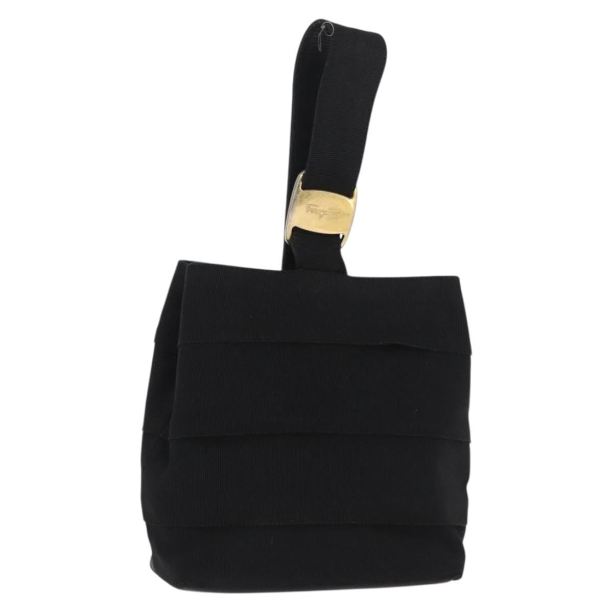 Salvatore Ferragamo Vala Clutch bag Nylon, BLACK, NYLON, Clutche & pouche