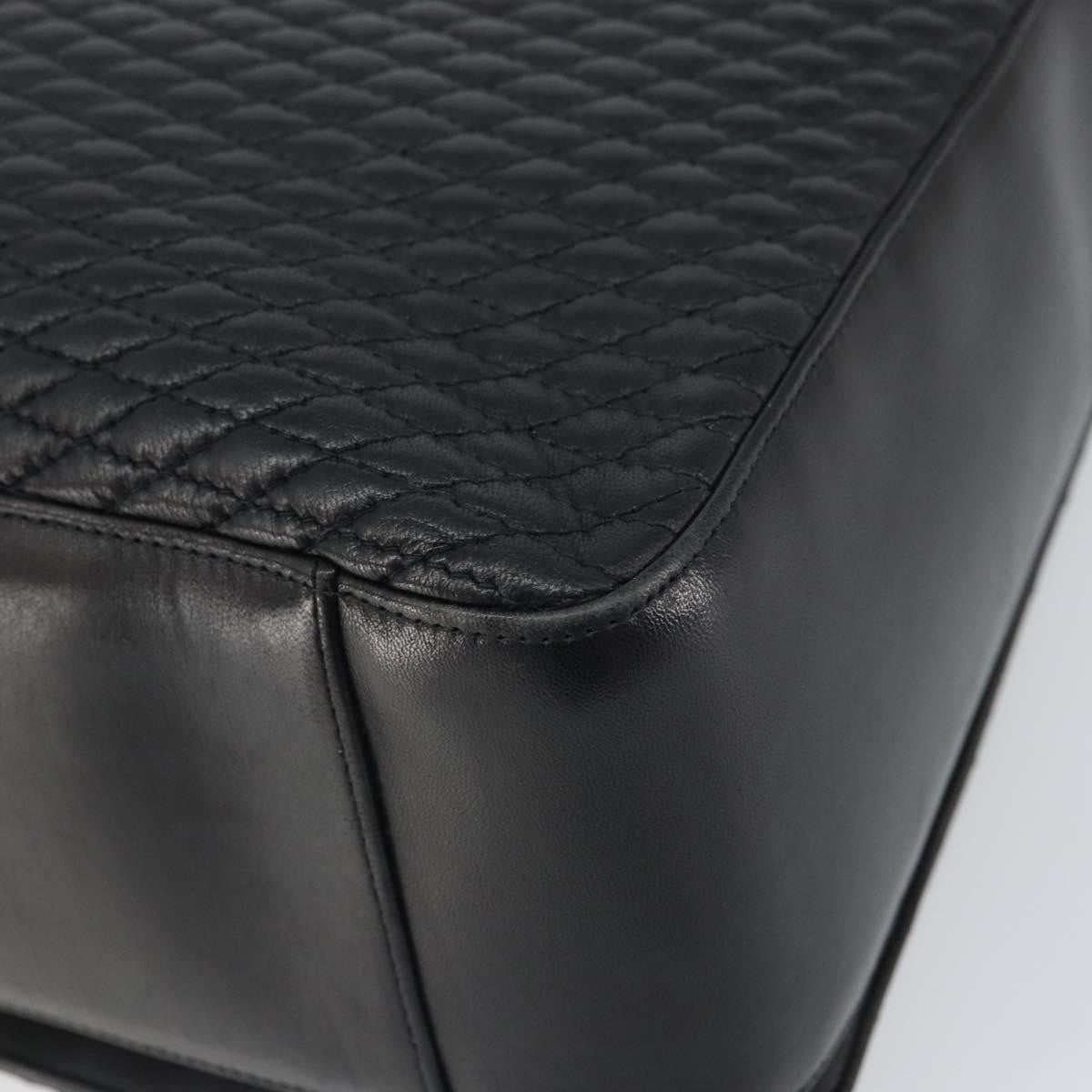 Bally Vintage Tote Bag Quilted Leather, Black, Leather, Tote Bag
