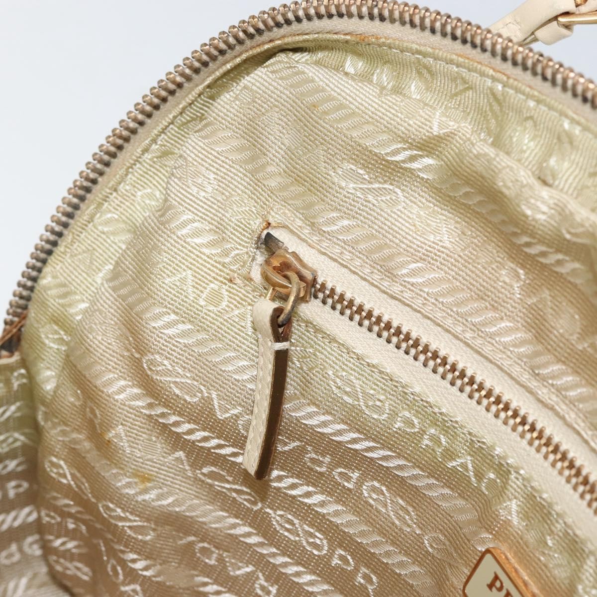 Prada Vintage Handbag Tessuto, Beige, Nylon, Handbag