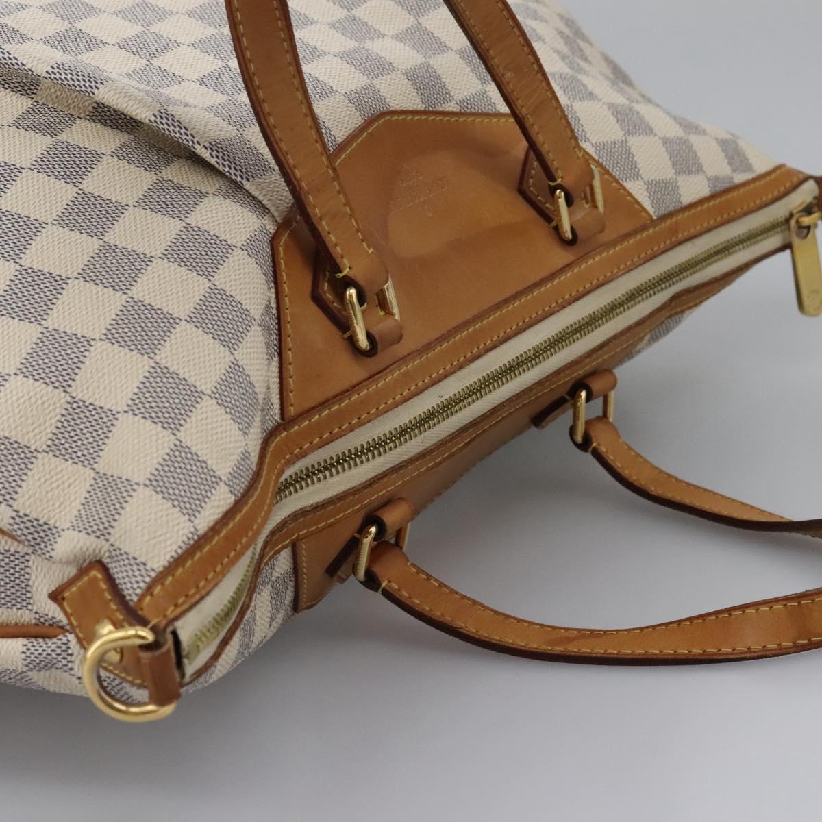 Louis Vuitton Siracusa Handbag Damier, WHITE, CANVAS, Shoulder bag