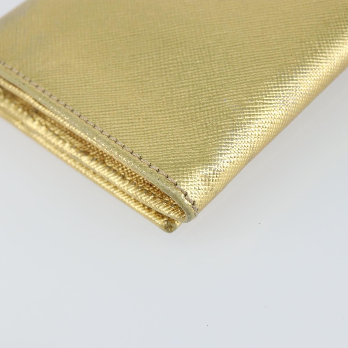 Prada Continental Wallet Saffiano Leather, GOLD, LEATHER, Wallets
