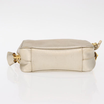 Prada Camera Shoulder Bag Saffiano Leather, GOLD, LEATHER, Shoulder bag