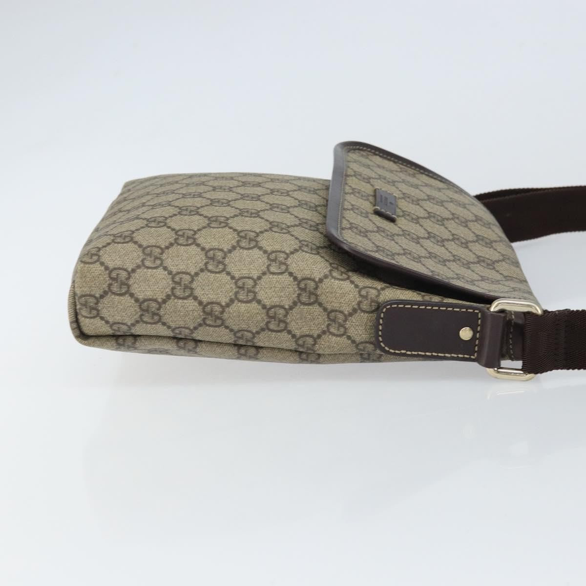 Gucci Flap Messenger GG Coated Canvas, BEIGE, PVC, Shoulder bag