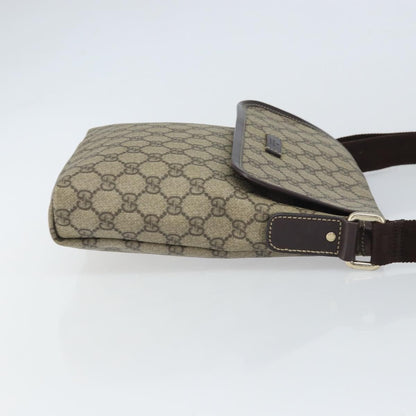 Gucci Flap Messenger GG Coated Canvas, BEIGE, PVC, Shoulder bag