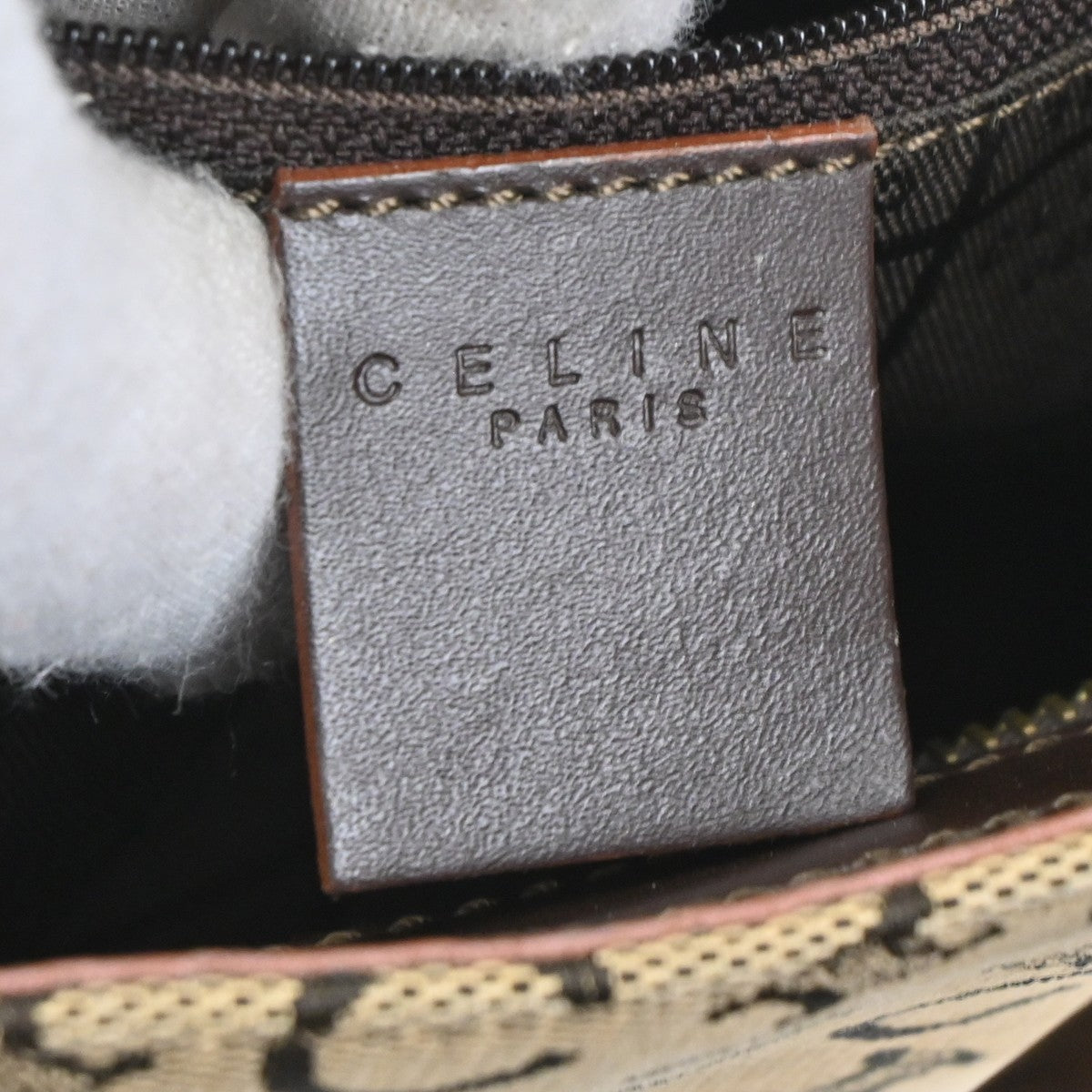 Celine Vintage Macadam Shoulder Bag Canvas, BROWN, CANVAS, Shoulder bag