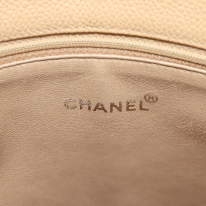 Chanel Coco Mark Leather, BEIGE, LEATHER, Handbag