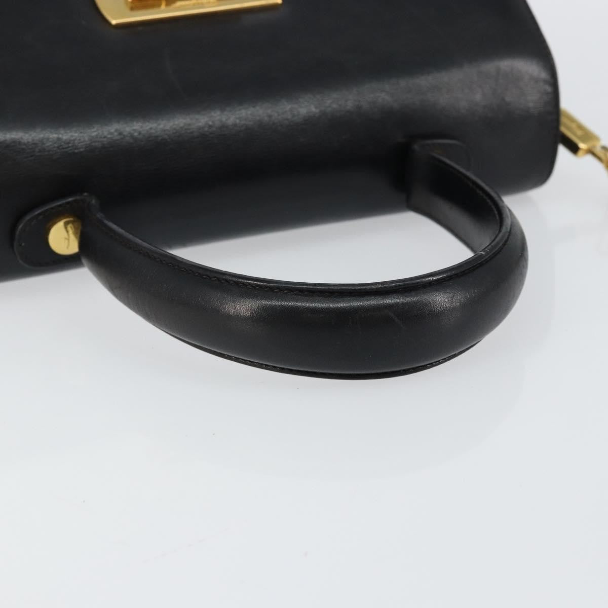 Salvatore Ferragamo Gancini Convertible Top Handle Bag Leather, BLACK, LEATHER, Handbag