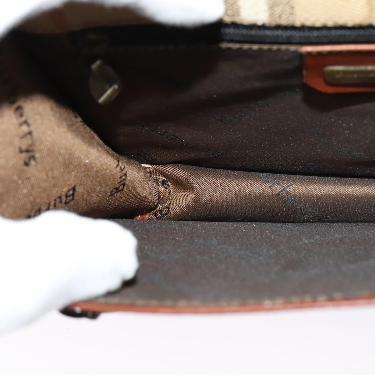 Burberry Nova check Pochette Canvas, BEIGE, CANVAS, Clutche & pouche