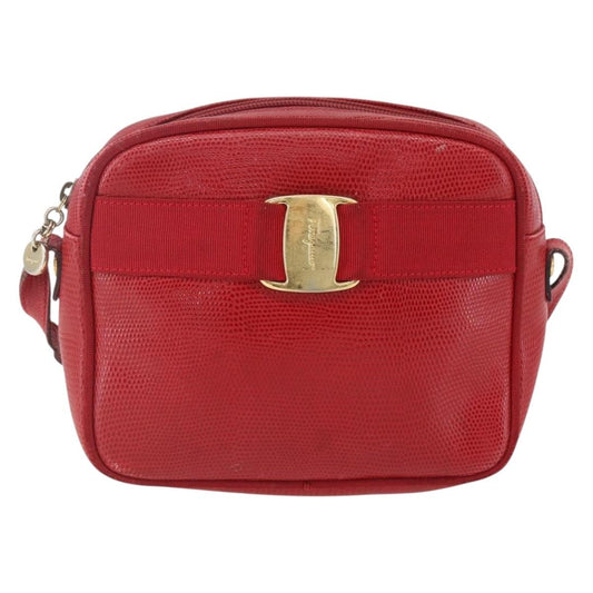 Salvatore Ferragamo Vara Bow camera Shoulder Bag Leather, RED, LEATHER, Shoulder bag