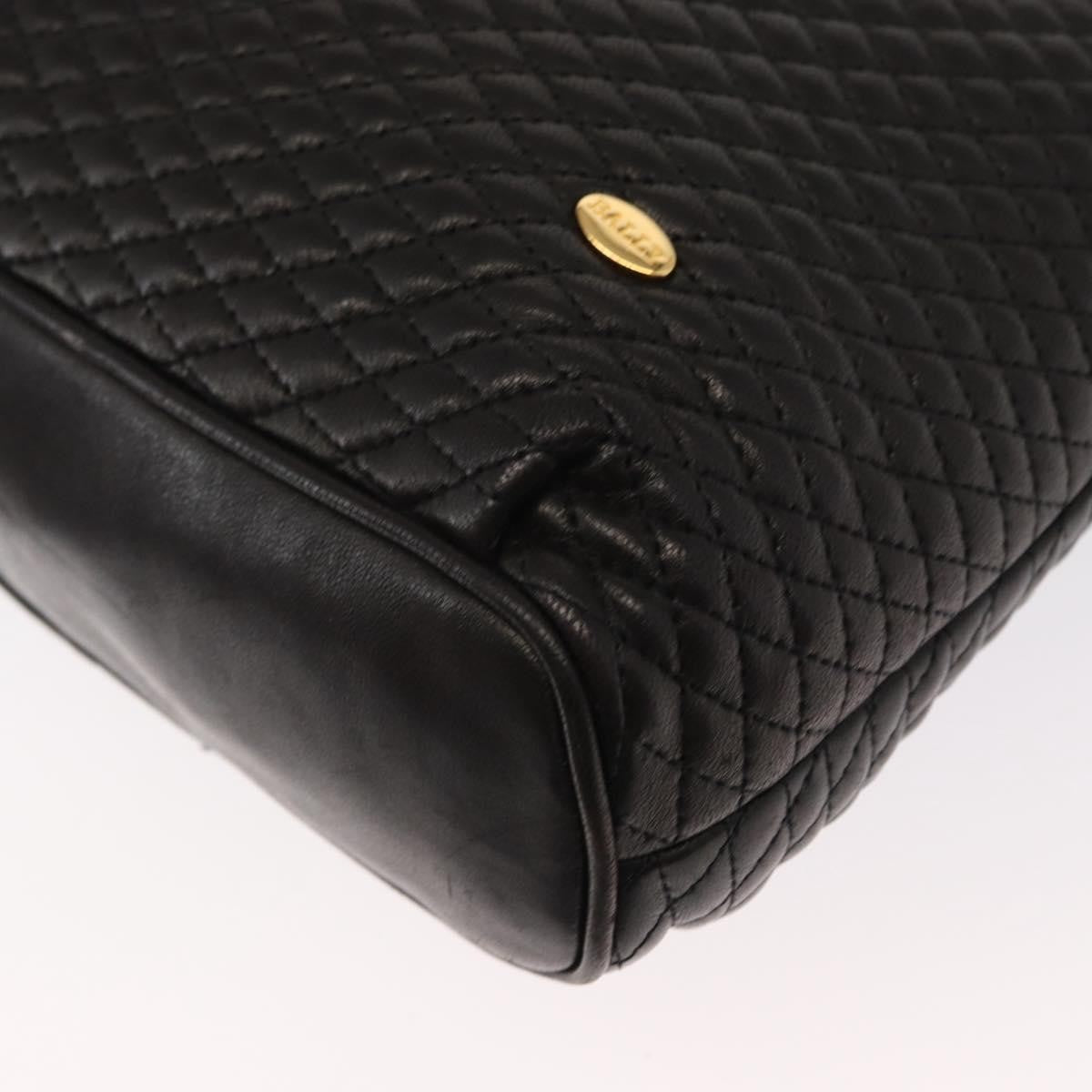 Bally Vintage Chain Shoulder Bag Quilted Leather, Black, Leather, Shoulder Bag