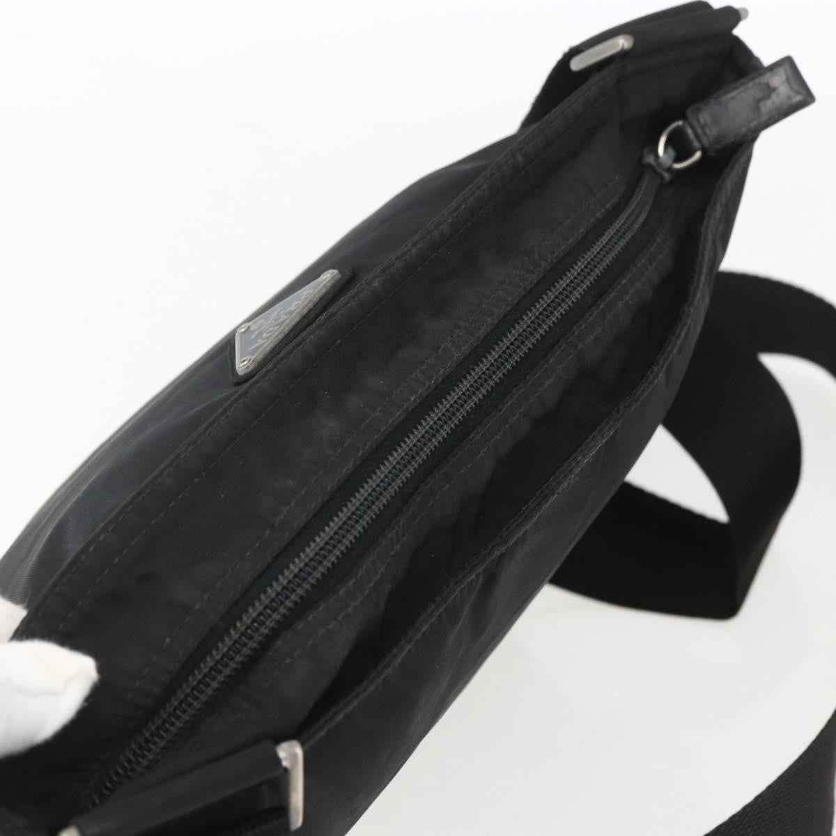 Prada Zip Top Messenger Bag Tessuto, BLACK, NYLON, Shoulder bag