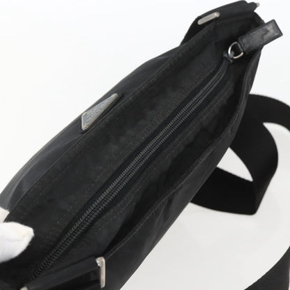 Prada Zip Top Messenger Bag Tessuto, BLACK, NYLON, Shoulder bag