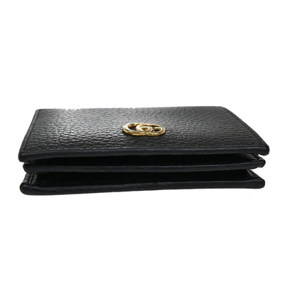 Gucci GG Marmont Flap Card Case Leather, BLACK, LEATHER, Wallets
