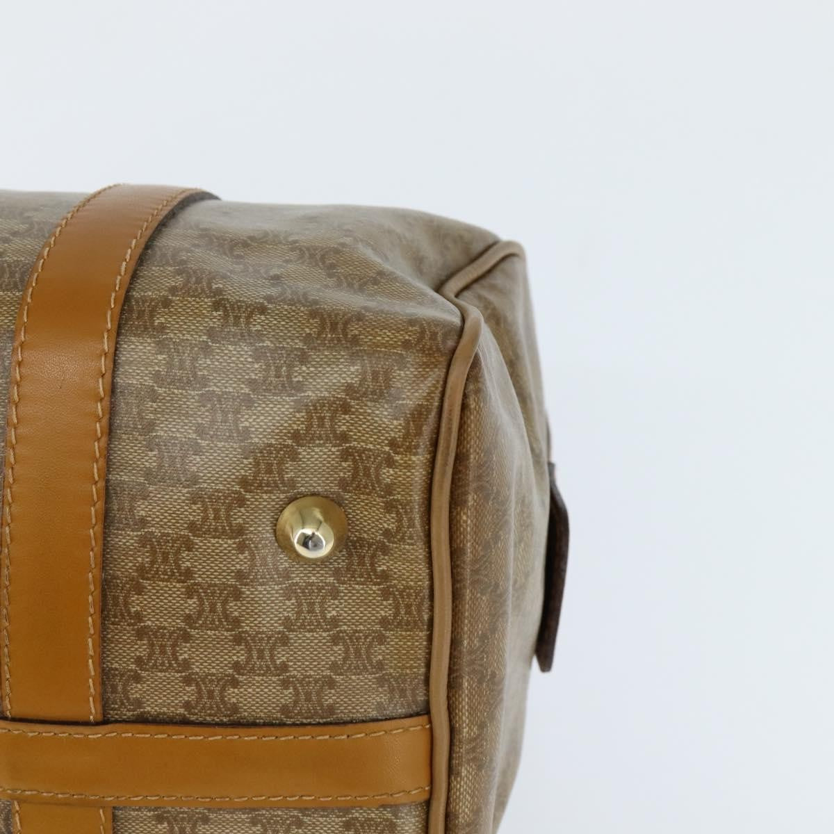 Celine Vintage Duffle Bag Macadam Coated Canvas, BEIGE, CANVAS, Handbag