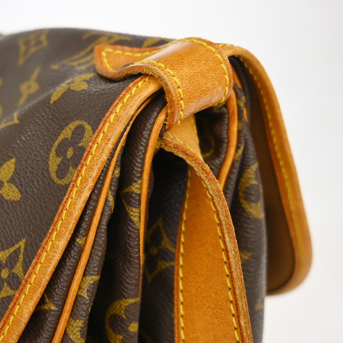 Louis Vuitton Saumur Handbag Monogram Canvas, Brown, Canvas, Shoulder Bag