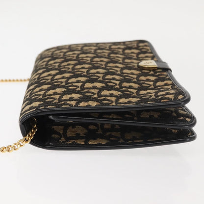 Christian Dior Vintage Trotter Shoulder Bag Canvas, NAVY, CANVAS, Shoulder bag