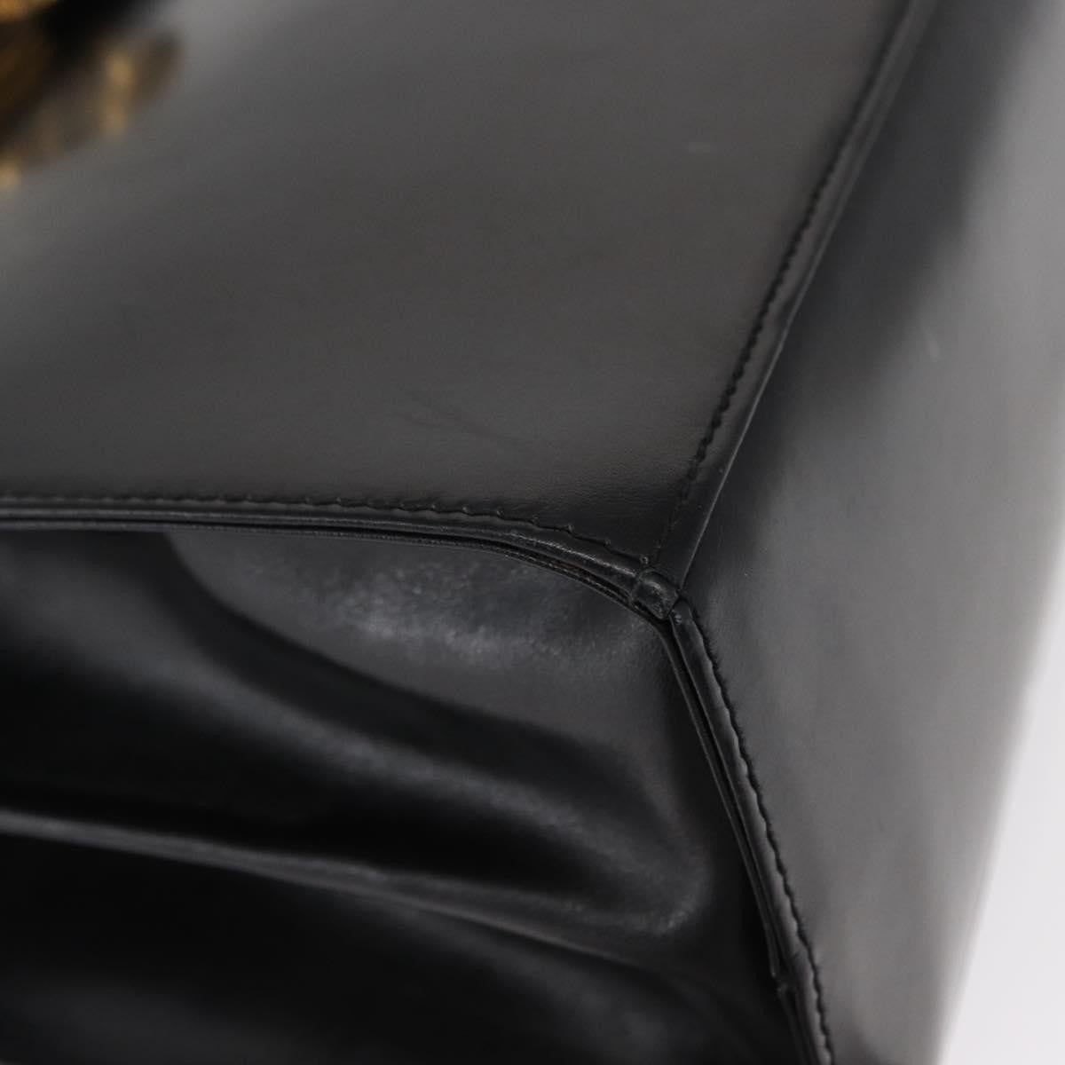 Salvatore Ferragamo Convertible Top Handle Bag Leather, BLACK, LEATHER, Handbag