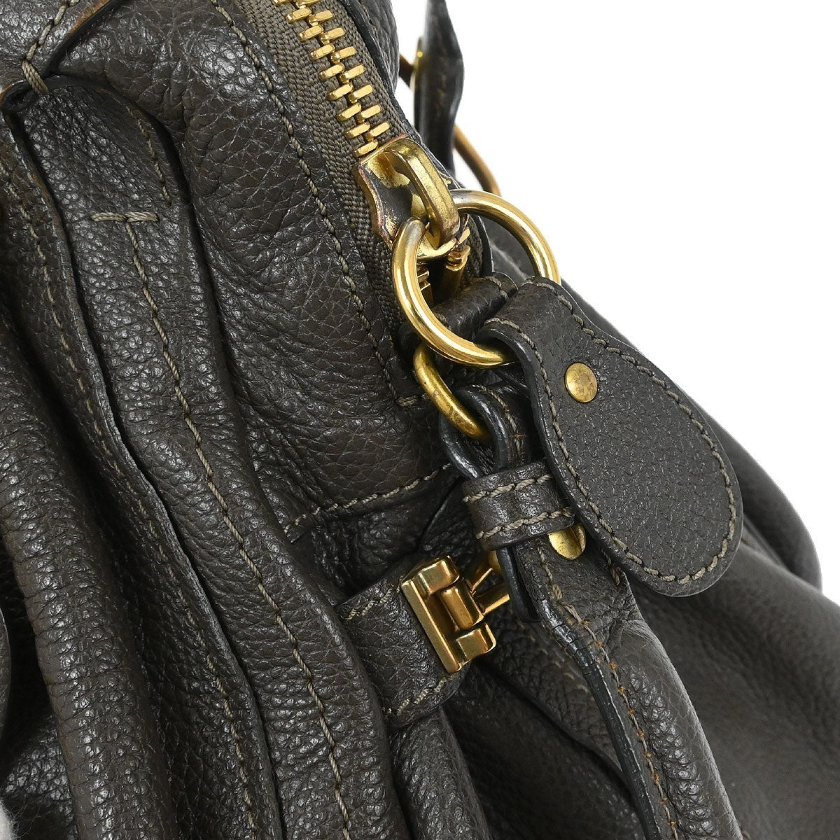 Chloe Paraty Top Handle Bag Leather, BROWN, LEATHER, Handbag